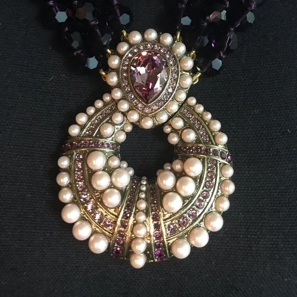 Heidi Daus Crystal Beaded Drop Necklace, NIB​ - Picture 2 of 13